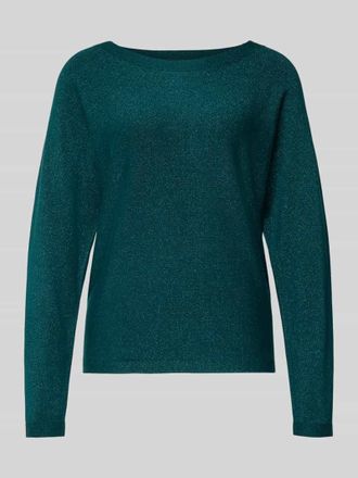 Comma Strickpullover aus Viskose-Mix mit U-Boot-Ausschnitt in Petrol, Gr&ouml;&szlig;e 36