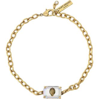 Kurt Geiger Emerald Cut Crystal Eagles Head Chain Bracelet in Crystal Abalone at Nordstrom Rack