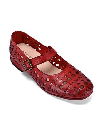 OLD TREND Retro Genuine Leather Breathable Cutout Mary Jane Flat in Brick at Nordstrom, Size 7.5