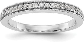 Diamond2Deal 14k White Gold Lab Grown Diamond Wedding Band Ring 1/4Ct Clarity- VS Color- D-E
