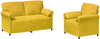 vidaXL Juego De Sof&aacute; 2 Uds. Amarillo Terciopelo Vidaxl