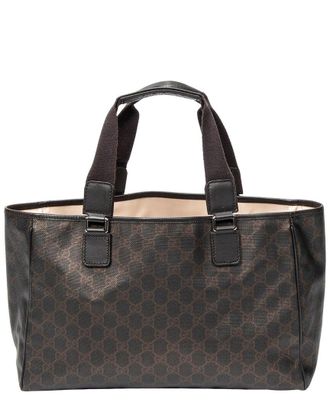 Gucci Dark Brown Supreme Coated Canvas Open Tote (Authentic Pre-Loved)