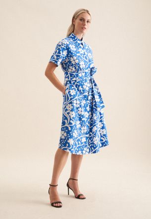 Seidensticker Sommerkleid SEIDENSTICKER Schwarze Rose, Damen, Gr. XL42, Normalgr&ouml;ssen, weiss (wei&szlig;), 100% Baumwolle, bedruckt, regular fit, Kleider Sommerkleid, 1/2