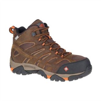 Merrell Mens Moab Vertex Mid Waterproof Composite Toe Safety Shoe In Clay