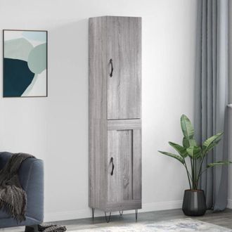 vidaXL Credenza Grigio Sonoma 34,5x34x180 cm in Legno Multistrato - Vidaxl