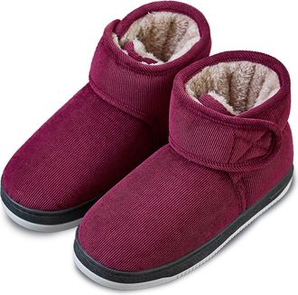 Generic Winter Snow Boots for Women Men Warm Fur Lined Shoes Adjustable Straps Slip on Slippers Comfortable Non-Slip Outdoor Indoor Sneakers for Elderly Women