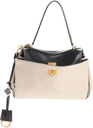 Balenciaga Small Rodeo Mixed Media Top Handle Bag in 9260 Natural/black at Nordstrom
