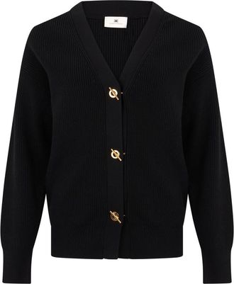 Elisabetta Franchi Black V Neck Cardigan