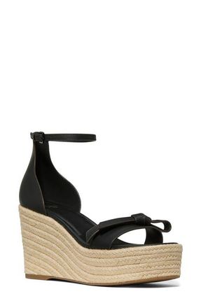 Kate Spade New York loop espadrille ankle strap platform wedge sandal in Black at Nordstrom, Size 7.5