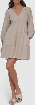DKNY Tiered Babydoll Dress in Pebble at Nordstrom Rack, Size X-Large