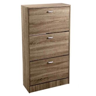 Trade Shop Trade Shop - Scarpiera 3 Ante Salvaspazio Slim Porta Scarpe Ingresso Noce 115x63x24cm 827631