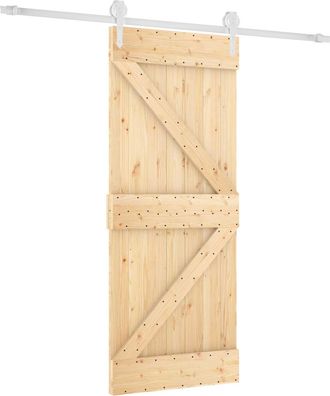 vidaXL Puerta Corredera 85 X 210 Cm Natural Y Blanco Vidaxl