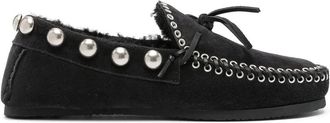 Isabel Marant Fitza Loafers - Dames - Loafers - Zwart - 36 EU - Leer - Schoenen