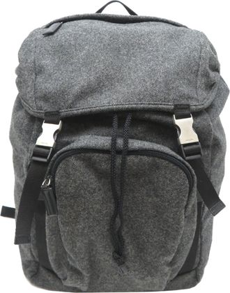 Prada Gray Wool Backpack (Pre-Owned)