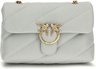 Pinko Gray Calf Leather Bos Taurus Shoulder Womens Bag