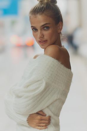 Pilcro Off-Shoulder Batwing Sweater