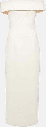 Emilia Wickstead Bridal Sandra off-shoulder crepe midi dress