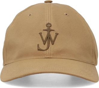 J.W.Anderson Waxed Cotton Baseball Cap - unisex - Petten - Beige - ONE Size - Katoen - Accessoires