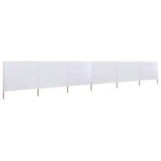Berkfield Home 6-panel Wind Screen Fabric 800x160 cm Sand White