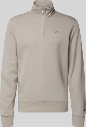 Champion Sweatshirt mit Stehkragen und Rei&szlig;verschluss in Beige, Gr&ouml;&szlig;e L