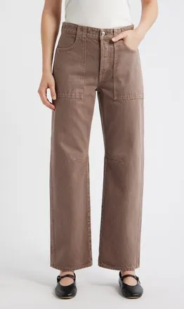 Madewell The Darted Utility Barrel Leg Jeans in Light Umber at Nordstrom, Size 26