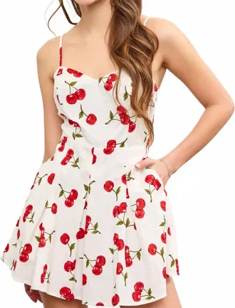 Mustard Seed Cherry Bliss Romper In White