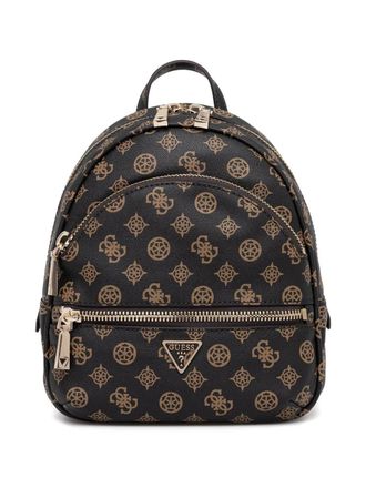 Guess Co monogram-pattern zip-around backpack - women - Polyurethane - One Size - Black