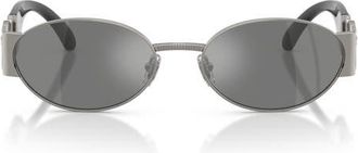 Versace 56mm Oval Sunglasses in Gunmetal /Grey Mirror Silver at Nordstrom