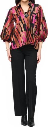 Joseph Ribkoff Bohemian Abstract Oversized Jacket In Pink Multi