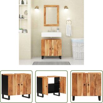 vidaXL vidaXL Armadio da bagno - Mobile Lavabo 62x33x58 cm Legno Massello Acacia e Multistrato