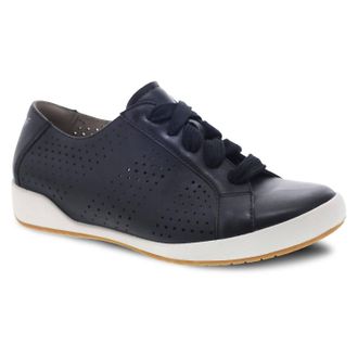 Dansko Womens Orli Lace Up Sneaker In Black Leather