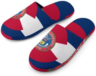 Generic Colorado Flag Seal U.S.A. Mens House Slippers Slip Indoor Slipper On Shoes Warm Outdoor