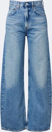 A Gold E Low Curve faded wide-leg jeans