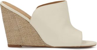 Kazar Slippers met brede band op hakken - Dames - Sleehakken - Beige - 36 EU - Leer - Schoenen