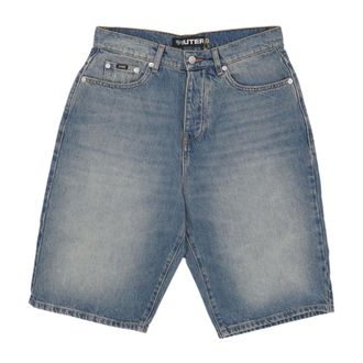 Iuter Denim Shorts, male, Blue, W34, Baggy Denim Shorts with Buttons Closure