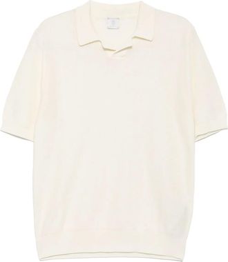 Eleventy Polo con scollo a V - Bianco