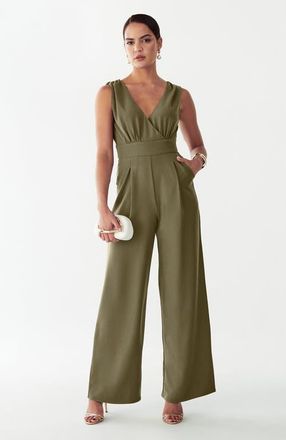 BWLDR Parker Jumpsuit in Olive at Nordstrom, Size 12