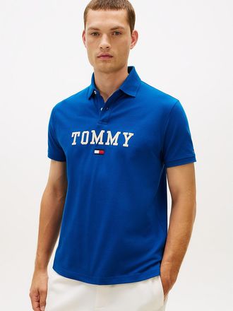 Tommy Hilfiger Mens Regular Fit Monotype Tommy Logo Polo - Blue - XXXL