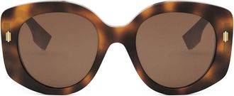 Fendi Rome Brown Round Sunglasses