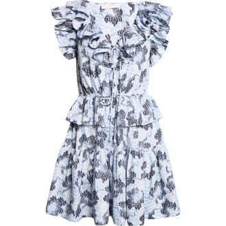 Ulla Johnson Celie Abstract Print Minidress in Ciel at Nordstrom, Size 12