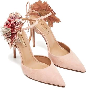 Aquazzura Sandali con decorazione floreale - Rosa