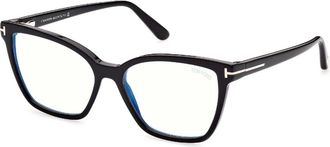 Tom Ford Glasses, unisex, Black, Size: 53 MM Ft5812-B Butterfly Frame