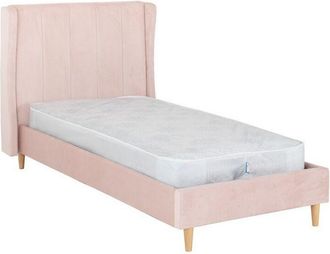 Seconique Seconique - Amelia 3 Feet Bed Frame - L211 x W114 x H115 cm - Pink Velvet Fabric