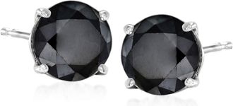 Ross-Simons Black Diamond Stud Earrings in Sterling Silver