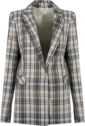 Patrizia Pepe Blazer a Quadri Vestibilit&agrave; Slim - - Jackets - Donna - Grigio - S