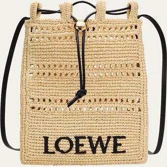 Loewe x Paulas Ibiza Pocket Drawstring Raffia Crossbody Bag