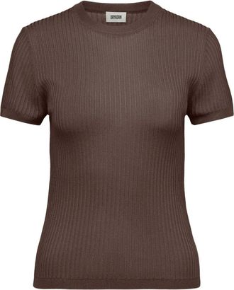 Drykorn Moglini_2 - Dames - T-shirts - Bruin - XS - Tops