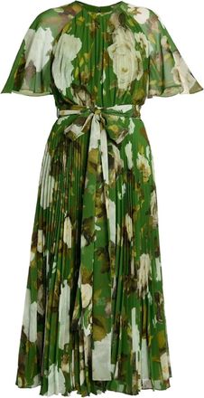 Erdem Chemisier midi a fiori - Verde