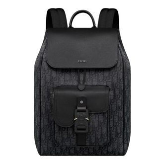 Dior Backpacks, male, Black, ONE SIZE, Saddle Backpack with Flap
