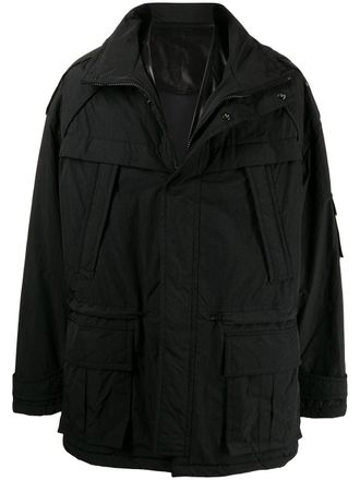 Juun.J hooded parka coat - men - Nylon - 46 - Black